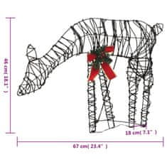 Vidaxl Božični okras družina severnih jelenov 90 LED toplo bela ratan