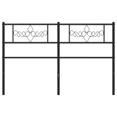 Vidaxl Kovinsko posteljno vzglavje črno 135 cm