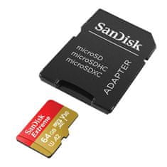 SanDisk Pomnilniška kartica SANDISK EXTREME microSDXC 64 GB 170/80 MB/s UHS-I U3 ActionCam (SDSQXAH-064G-GN6AA)