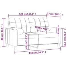 Vidaxl Kavč dvosed z blazinami svetlo rumen 120 cm blago