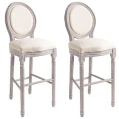 Vidaxl Barski stolčki 2 kosa belo platno