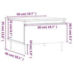 Vidaxl Klubska mizica siva sonoma 50x46x35 cm inženirski les