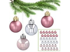 sarcia.eu Roza-srebrne božične kroglice, komplet plastičnih božičnih kroglic, okrasne kroglice za jelko 3 cm, 36 kosov. 