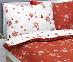 Vključeno posteljnino MIKROFLANEL - 140x200, 70x90 cm - Snežinke terra, bela