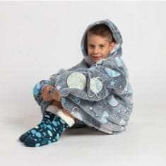 Svilanit SoftHug otroška hoodie odeja z rokavi, raketa + nogavice