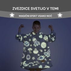 Svilanit SoftHug otroška hoodie odeja z rokavi, raketa + nogavice