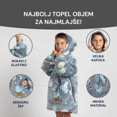 Svilanit SoftHug otroška hoodie odeja z rokavi, raketa + nogavice