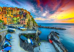 ENJOY Puzzle Pristanišče Manarola ob sončnem zahodu, Cinque Terre, Italija 1000 kosov