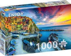 ENJOY Puzzle Pristanišče Manarola ob sončnem zahodu, Cinque Terre, Italija 1000 kosov