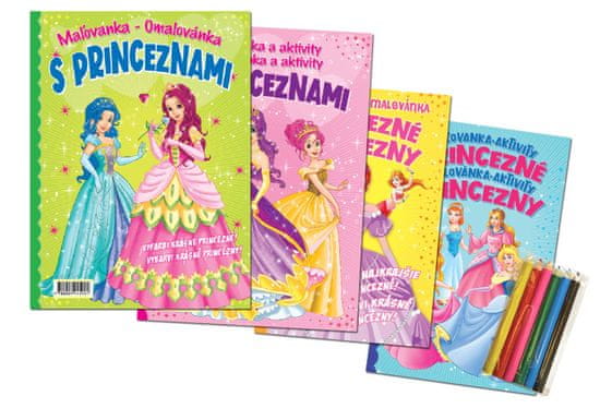 Knjiga za barvanje + dejavnosti Princeske