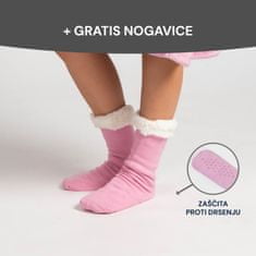 Svilanit hoodie odeja z rokavi, roza + nogavice