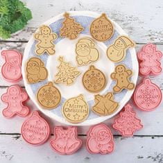 Cool Mango Biscuity - Eight Pieces Christmas Cookie Mold. - Model za božične piškote, praznični pripomoček za peko, štampiljka za piškote