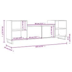 Vidaxl TV omarica bela 160x35x55 cm inženirski les