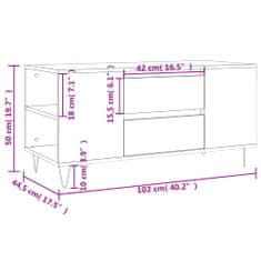 Vidaxl Klubska mizica sonoma hrast 102x44,5x50 cm inženirski les