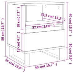 Vidaxl Nočna omarica 2 kosa betonsko siva 40x35x50 cm inženirski les