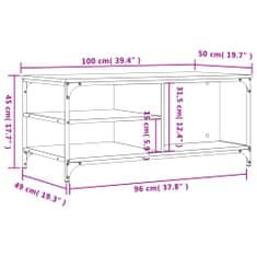 Vidaxl Klubska mizica Siva sonoma 100x50x45 cm inženirski les