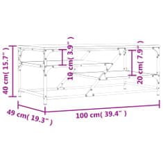 Vidaxl Klubska mizica sonoma hrast 100x49x40 cm inženirski les