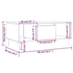 Vidaxl Klubska mizica dimljeni hrast 90x50x36,5 cm inženirski les