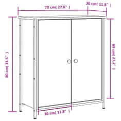 Vidaxl Komoda siva sonoma 70x30x80 cm inženirski les