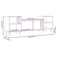 Vidaxl TV omarica dimljen hrast 160x35x55 cm inženirski les