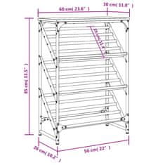 Vidaxl Regal za čevlje črn 60x30x85 cm inženirski les