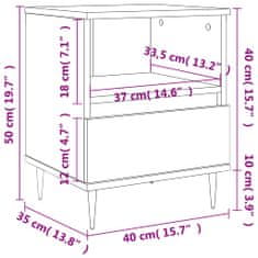 Vidaxl Nočna omarica 2 kosa betonsko siva 40x35x50 cm inženirski les