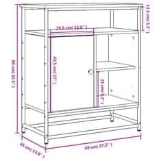 Vidaxl Komoda dimljeni hrast 69x35x80 cm inženirski les