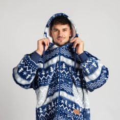 Svilanit hoodie odeja z zadrgo, Blue Xmas + nogavice