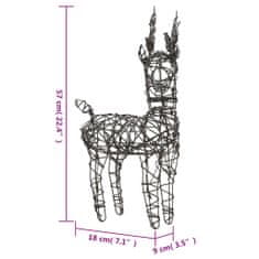Vidaxl Božični okras severni jeleni in sani 240 LED toplo bela ratan