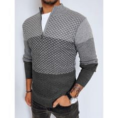 Dstreet Moški pulover CRIS sive barve wx2114 2XL-3XL