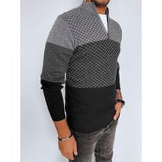 Dstreet Moški pulover CRIS siv in črn wx2115 2XL-3XL