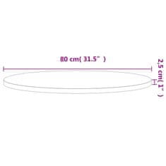 Vidaxl Mizna plošča Ø80x2,5 cm okrogla trdna bukovina