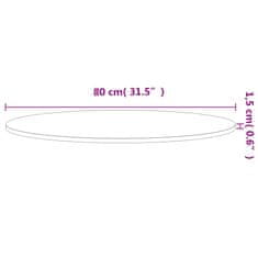 Vidaxl Mizna plošča Ø80x1,5 cm okrogla trdna bukovina
