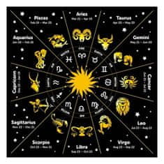 Northix Tkanina za tarot karte - zodiakalno znamenje - 80 x 80 cm 