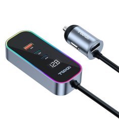 slomart toocki avtomobilski polnilec 2xusb-c + 2xusb, 155w (siv)