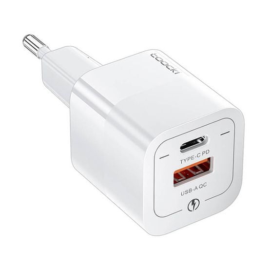 Toocki Toocki USB + USB-C omrežni polnilnik, 33 W (črn)