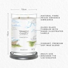 Yankee Candle Dišeča sveča Signature Tumbler iz stekla velik Clean Cotton 567 g