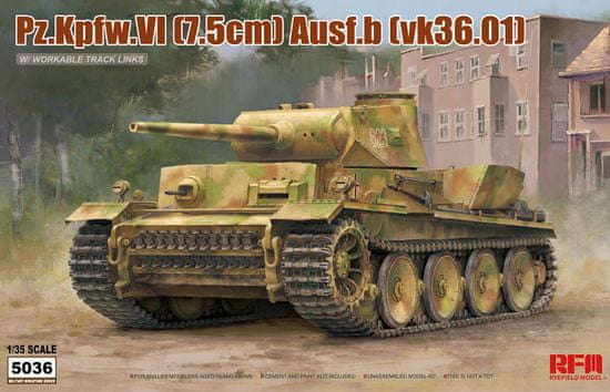 RFM maketa-miniatura Pz.Kpfw.VI (7,5cm) Ausf.B (VK36.01) with Workable Track Links • maketa-miniatura 1:35 tanki in oklepniki • Level 5