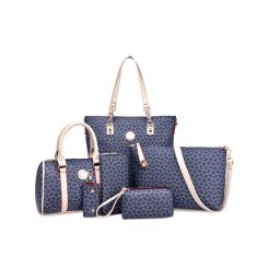 Dollcini Ženska elegantna torbica 6 kosov, Pu usnje, Modna, Elegantna torba, Potovalna/službena/prostodnevna, karibsko modra