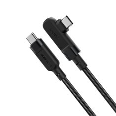 AceFast Opleten kotni kabel USB-C 100W 20V 5A 2m črn