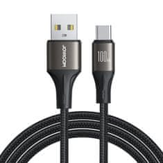 slomart Kabel joyroom light-speed series sa25-ac6 usb-a / usb-c hitri prenos 100w 3m - črn