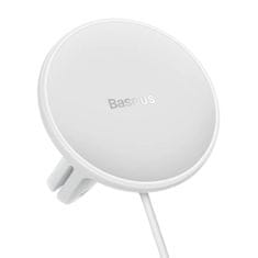 BASEUS CW01 magnetni nosilec za avtomobilsko rešetko s polnilnikom USB-C, 15 W + 25 W (bela)