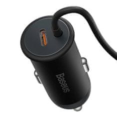 BASEUS CW01 magnetni nosilec za avtomobilsko rešetko s polnilnikom USB-C, 15 W + 25 W (črn)