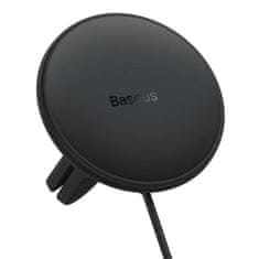BASEUS CW01 magnetni nosilec za rešetko v avtomobilu s polnilnikom USB, 15 W + 25 W (črn)