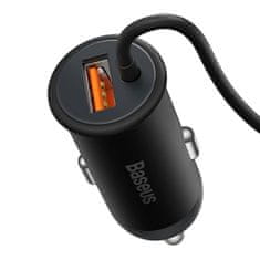 BASEUS CW01 magnetni nosilec za rešetko v avtomobilu s polnilnikom USB, 15 W + 25 W (črn)