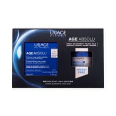 Uriage Age Absolu Day & Night Duo Set dnevna krema za obraz Age Absolu Redensifying Rosy Cream 50 ml + nočna maska za obraz Age Absolu Redensifying Sleeping Mask 15 ml za ženske