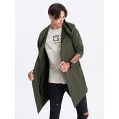 OMBRE Moška dolga majica s kapuco PARIS temno olivno zelena MDN123760 XL
