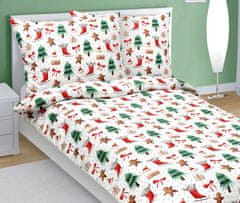 Bombažna posteljnina - Božič - 140x200, 70x90 cm - Medenjak
