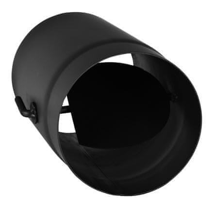 Dimna cev z loputo 160mm/250 t.1,5mm BLACK