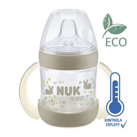 Nuk Baby Bottle For Nature Učna steklenička z uravnavanjem temperature, rjava 150 ml